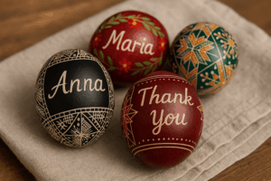 Como Personalizar Ovos Pêssanka com Nomes ou Mensagens