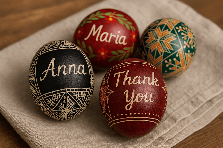 Como Personalizar Ovos Pêssanka com Nomes ou Mensagens